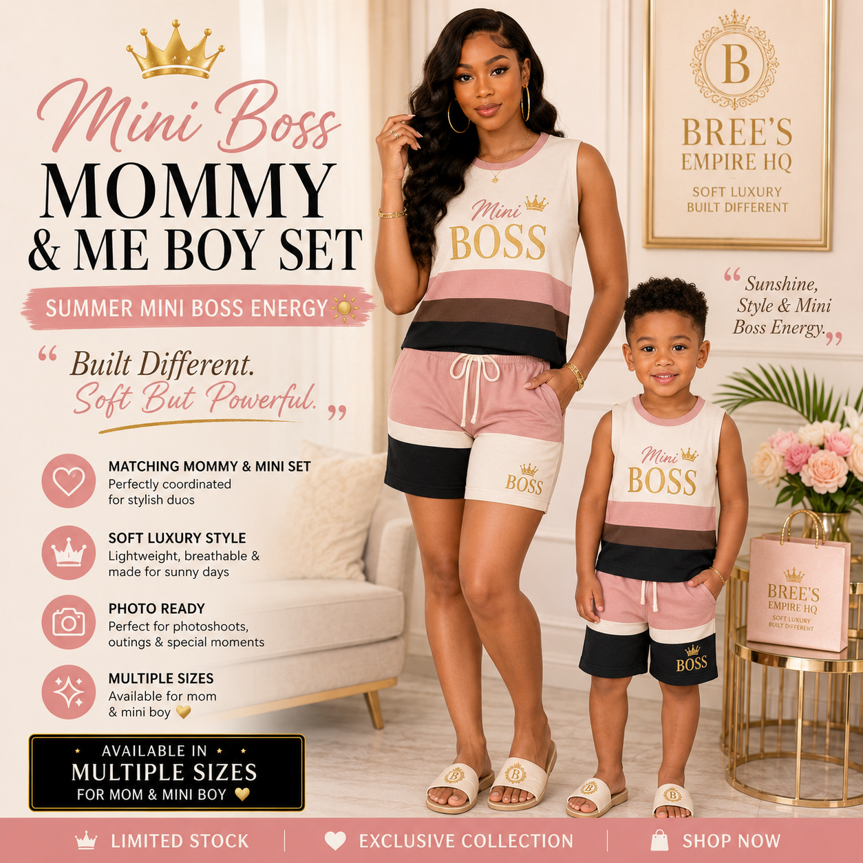 Mini Boss Mommy & Me Boy Summer Set — Mini